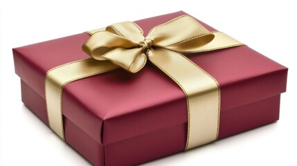 Fototapeta premium Red Gift Box with Gold Ribbon