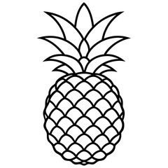 Obraz premium Modern Pineapple Line Art Illustration