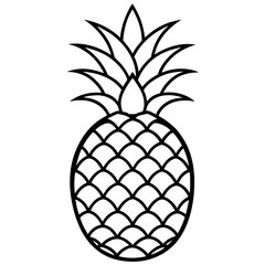 Fototapeta premium Modern Pineapple Line Art Illustration