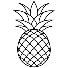 Obraz premium Modern Pineapple Line Art Illustration