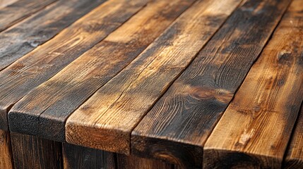 Dark wood table, rustic, kitchen, background blur, food display