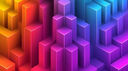 Abstract Colorful 3D Cubes Geometric Pattern Background