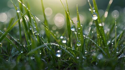 Fototapeta premium dew on grass