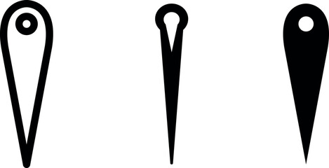 Needle Vector Icon Set - Precise and Versatile Sewing Graphics