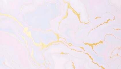 A liquid marble texture in swirling pastel tones baby pink, sky blue, and pale yellow, enhanced with subtle metallic gold streaks that create a luxurious feel