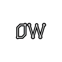 OW monogram logo design letter text name symbol monochrome logotype alphabet character simple logo