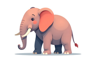 Fototapeta premium Cartoon painted elephant on a white background