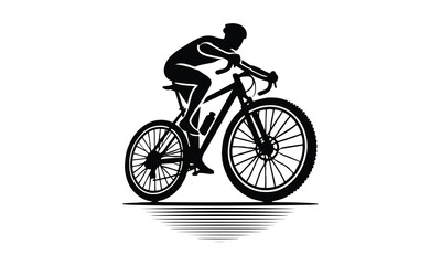 Fototapeta premium cycle Vector, Flat bicycle icon, bicycle silhouette vector white background