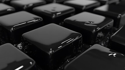 A series of rotating 3D cubes with smooth reflective surfaces, creating a mesmerizing effect.