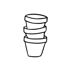 a line art drawing of a stack bucket illustration