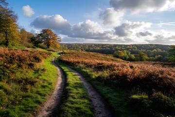 Naklejka premium rural landscape in autumn, Generative AI