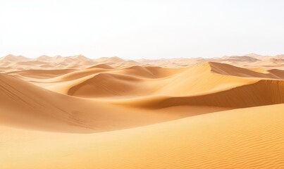 Golden Desert Sand Scattering on White Background Capturing Isolated Sand Dunes Recreation Nature Texture, Generative AI
