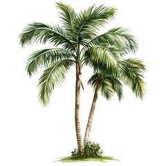 Fototapeta premium Palm tree, cutout, detailed cutout of palm tree, palm tree, graphic cutout, palm tree cutout design, realistic cutout of palm tree, on a transparent backgrounds