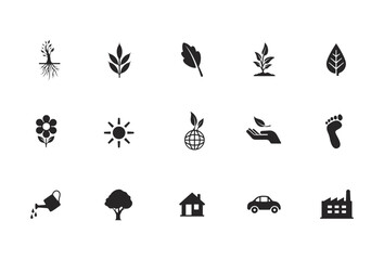 Naklejka premium Vector Green Energy Icon Set (4 of 6) black icons