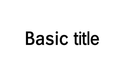 Basic Title 2-Line