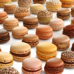 Fototapeta premium Assorted Colorful Macarons French Pastries Delicious Sweet Treats