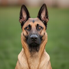 Obraz premium Majestic Belgian Malinois Dog Portrait Outdoors Close Up Alert Expression