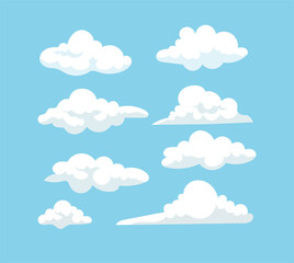 blue sky and clouds element set , clouds set design vector