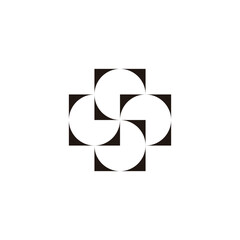 Square circle, abstract, decor geometric symbol  simple logo vector