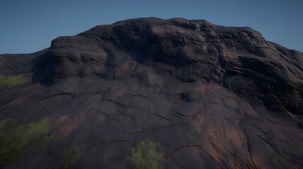 Obraz premium Dark Volcanic Rock Mountain Landscape AI Generated