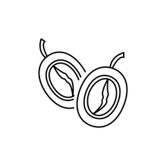 Coffee Cherry Outline Icon for Coffee Bean Story.