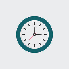 Clock flat vector illustration isolated on white background 