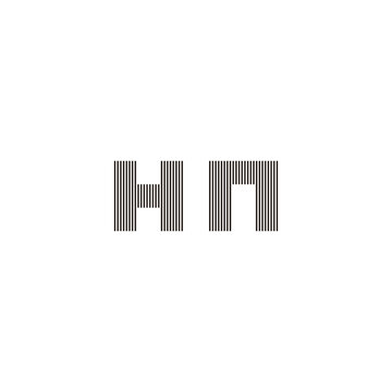 recommend clip art: letter Hn square, stripes geometric symbol simple logo vector