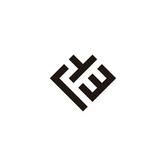 Obraz premium Letter r, y and w square, heart geometric symbol simple logo vector