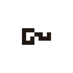 Letter GN square geometric symbol simple logo vector