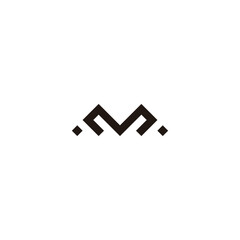 Letter M square, mountain geometric symbol simple logo vector