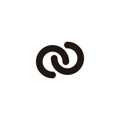 Letter n and U padlock geometric symbol simple logo vector