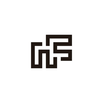 recommend clip art: Letter nc square, outline geometric symbol simple logo vector