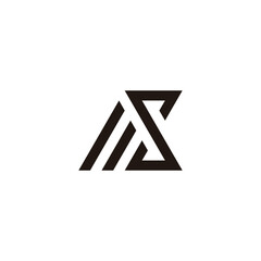 Letter mS triangle geometric symbol simple logo vector