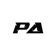 Fototapeta premium PA monogram logo design letter text name symbol monochrome logotype alphabet character simple logo