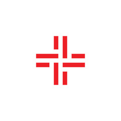 Ribbon, plus, medic geometric symbol simple logo vector
