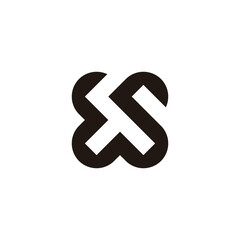 Letter S or X curve geometric symbol simple logo vector