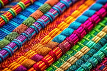Macro Textile Fabric Texture: Colorful Abstract Pattern for Fashion Design