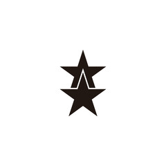Two stars geometric symbol simple logo vector
