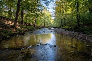 river in the forest , Generative AI	
