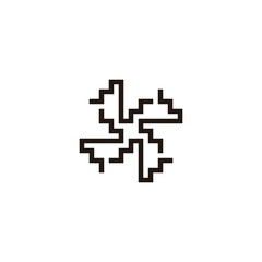Square, abstract, pixel geometric symbol simple logo vector