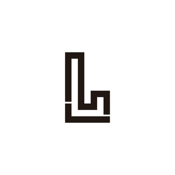 recommend clip art: Letter L and M square outline geometric symbol simple logo vector