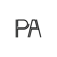 PA monogram logo design letter text name symbol monochrome logotype alphabet character simple logo