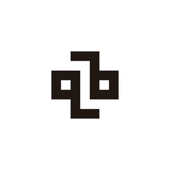 Letter qb plus, square, health geometric symbol simple logo vector