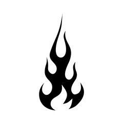 Fire flame icon. Black icon isolated on white background. Fire flame silhouette. design vector element.
