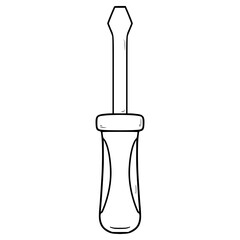screwdriver illustration hand drawn outline vector