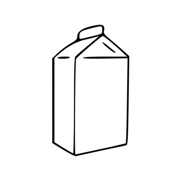 recommend clip art: a line art drawing of a milk carton package