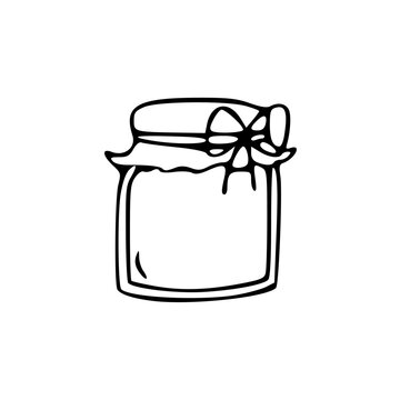 recommend clip art: a black and white drawing of a honey jar