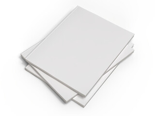 Blank Magazine or Book cover mockup design isolated on white background. Template for presentation a publisher, notebook, catalogs, brochures, magazines, diary, journal, booklet or publication