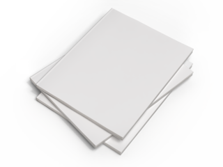 Blank Magazine or Book cover mockup design isolated on white background. Template for presentation a publisher, notebook, catalogs, brochures, magazines, diary, journal, booklet or publication