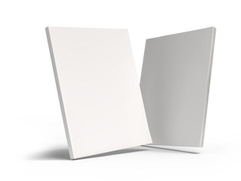 Blank Magazine or Book cover mockup design isolated on white background. Template for presentation a publisher, notebook, catalogs, brochures, magazines, diary, journal, booklet or publication